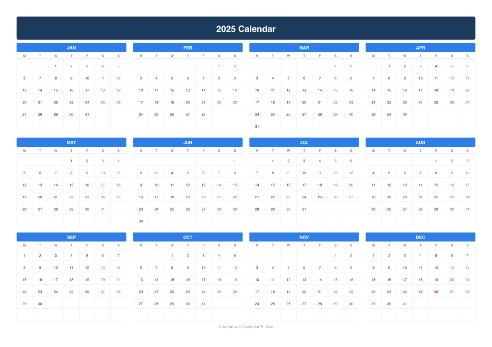 2025 yearly calendar preview