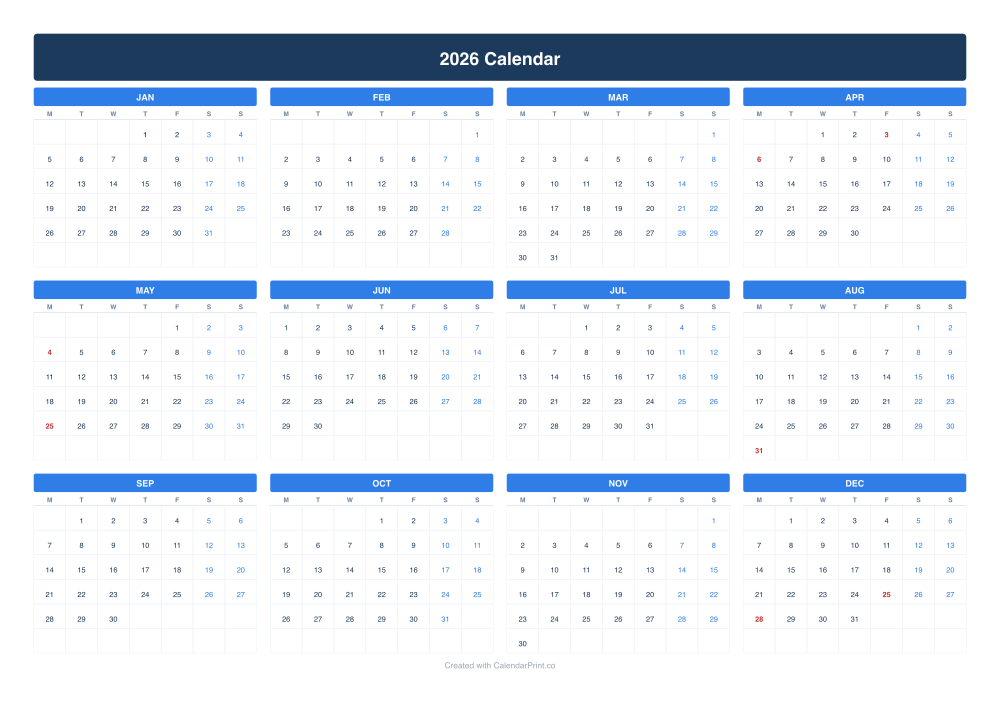 2026 yearly calendar preview