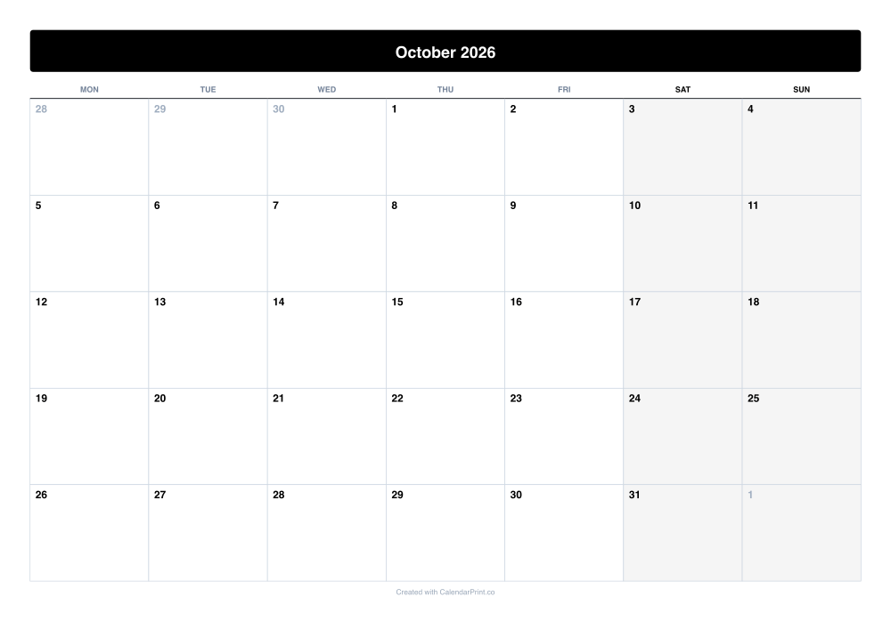 Black and White Calendar preview