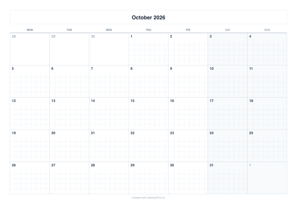 Grid Paper Calendar preview
