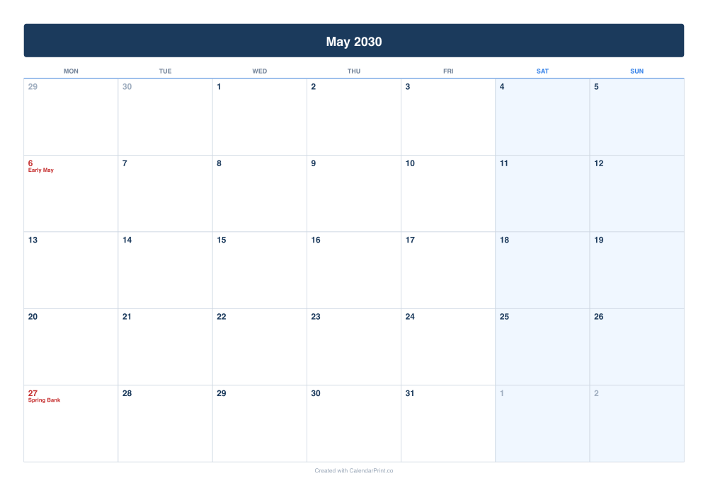 May 2030 calendar preview
